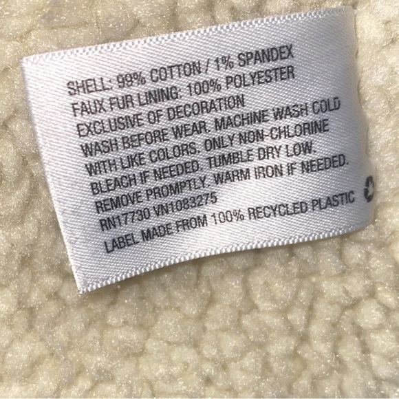 Cat & Jack sherpa lined snap closure denim jacket sz xl 14/16 fits like xs women - Picture 4 of 5